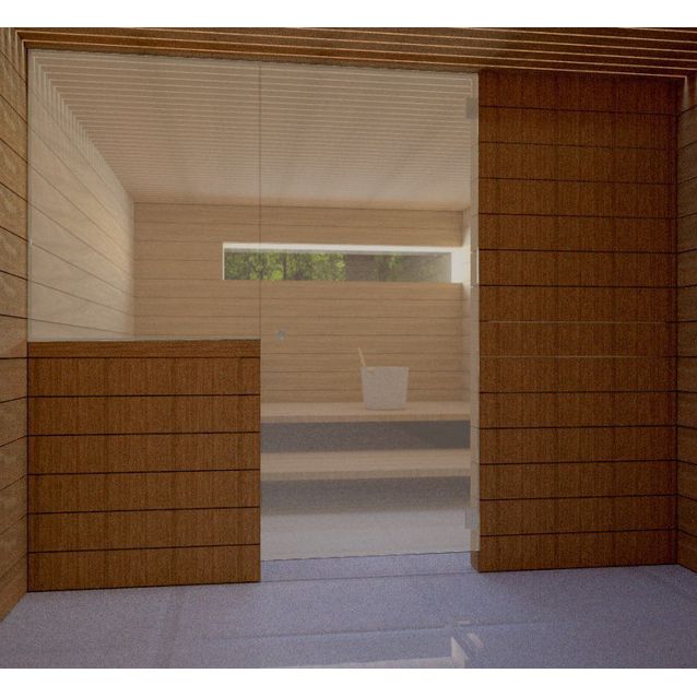 Saunan lasiseinä Vihtan 11 ovi + sivulasi pronssi