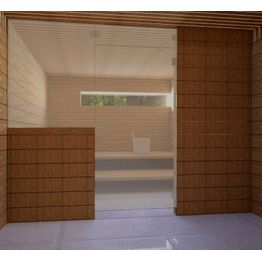 Saunan lasiseinä Vihtan 13 ovi + ylälasi + sivulasi pronssi