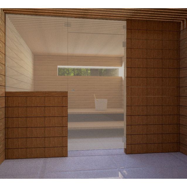 Saunan lasiseinä Vihtan 13 ovi + ylälasi + sivulasi pronssi