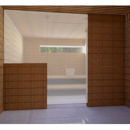 Saunan lasiseinä Vihtan 13 ovi + ylälasi + sivulasi satiini