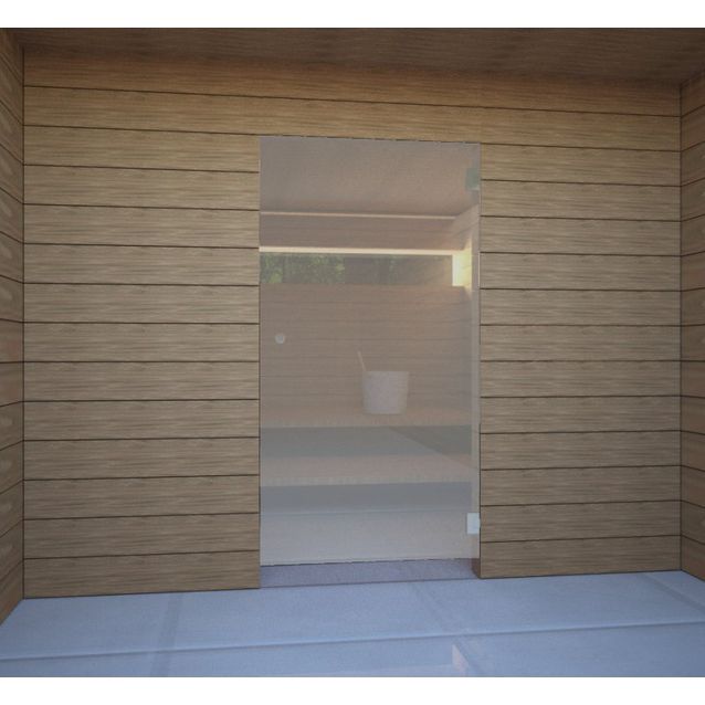 Saunan lasiseinä Vihtan 14 ovi harmaa satiini