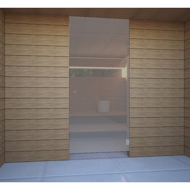 Saunan lasiseinä Vihtan 15 ovi + ylälasi harmaa