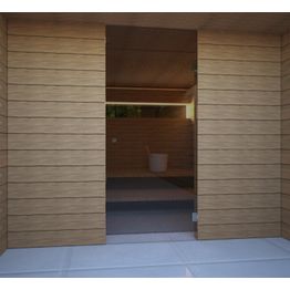 Saunan lasiseinä Vihtan 17 ovi + ylälasi musta