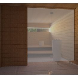 Saunan lasiseinä Vihtan 4 ovi + sivulasi rst jaloilla harmaa