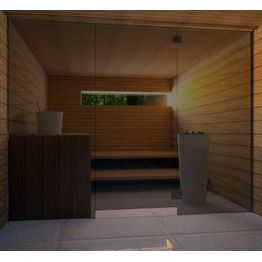 Saunan lasiseinä Vihtan 8 ovi + 2 sivulasia musta