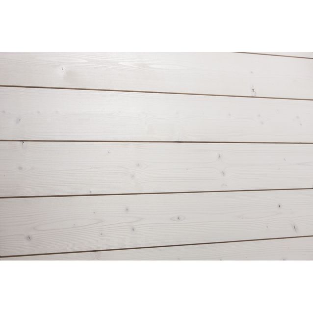 Saunapaneeli Aure Kuusi STS/V PN 18x145x2370 mm kuultovalkoinen saunasuoja