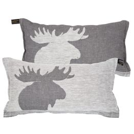 Saunatyyny Jokipiin Pellava Kaiku 22x40 cm valkoinen/tummanharmaa