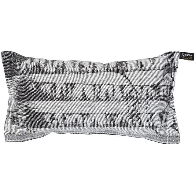 Saunatyyny Jokipiin Pellava Koivikko, 22x40cm, valkoinen/musta