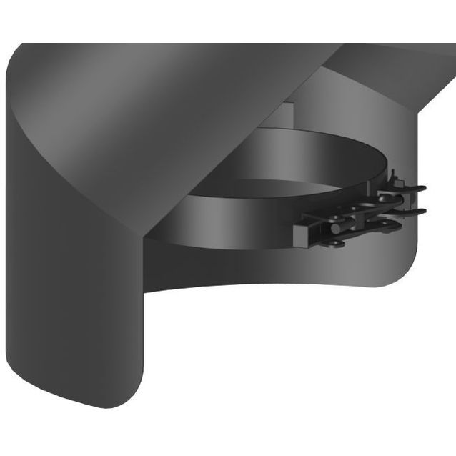 Savuputken suoja Jeremias, mutka 45°, lyhyt, Ø115