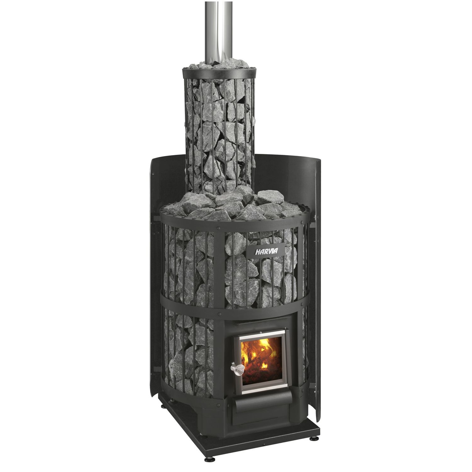 Savuputkensuoja asennettuna käyttöön Harvia Legend -kiukaan kanssa