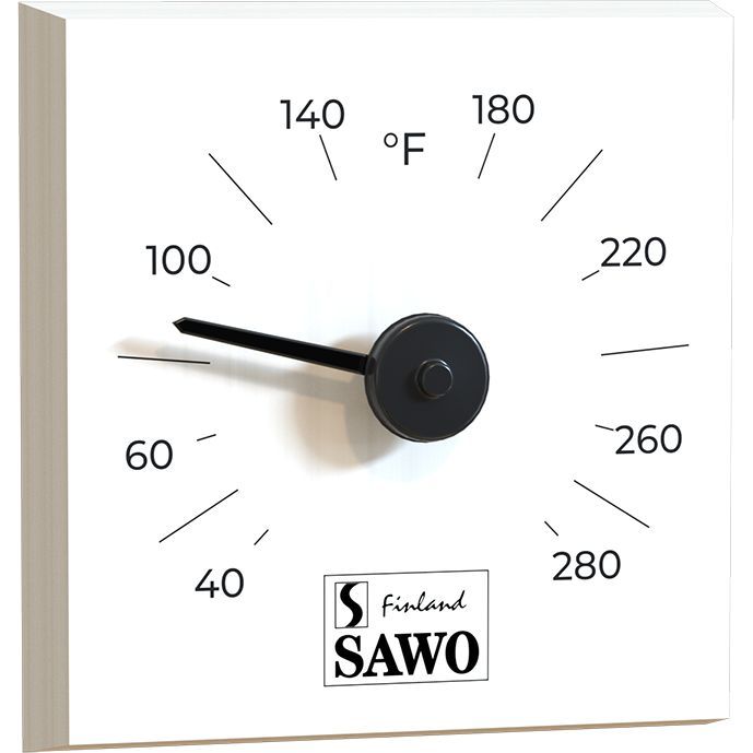 Saunan lämpömittari SAWO Kanto, 116x116x26mm, valkoinen