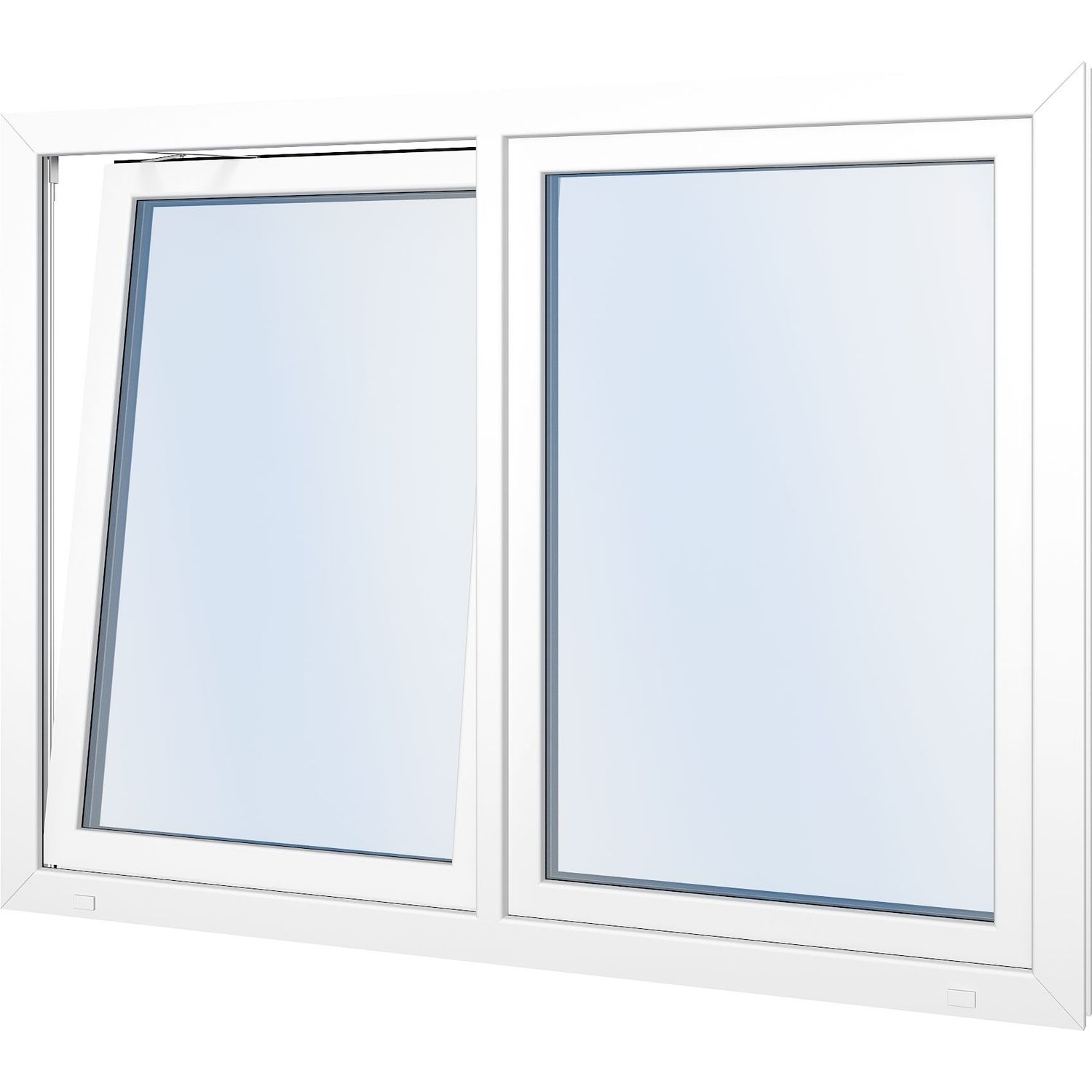 Seicom Classic RO 2K 2-lasinen kippi-ikkuna PVC B-malli yksiaukkoisella karmilla lisäkuva 1