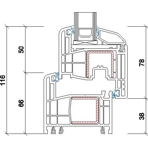 Seicom Classic RO 2K 2-lasinen kippi-ikkuna PVC B-malli yksiaukkoisella karmilla lisäkuva 5