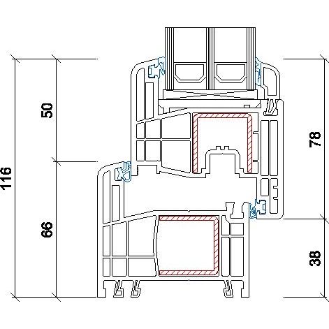 Seicom Classic DK 3K 3-lasinen perusikkuna, PVC, A-malli lisäkuva 7