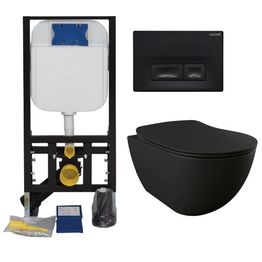 Seinä-WC-paketti Creavit GR50320-D2 musta