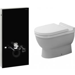 Seinä-WC -paketti Duravit Starck3 Geberit Monolith musta