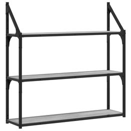 Seinähylly 3 kerrosta harmaa Sonoma 80x21x78,5 cm tekninen puu (35457)