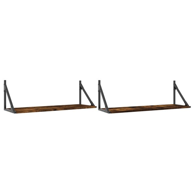 Seinähyllyt 2 kpl savutammi 80x25x25,5 cm tekninen puu (36340)