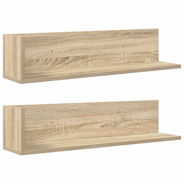 Seinähyllyt 2 kpl Sonoma Oak 75x16,5x16,5 cm tekninen puu (60033)