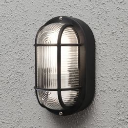 Seinävalaisin Konstsmide Elmas 7650-750 120x105x200 mm ovaali musta