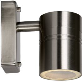 Seinävalaisin Lucide Arne-LED, Ø6.3 cm, 1x5W, IP44, satiinikromi