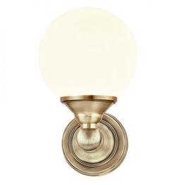 Seinävalaisin Lugano IP44 120x150x200 mm antiikkimessinki/valkoinen