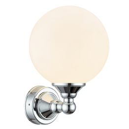 Seinävalaisin Lugano IP44 120x150x200 mm kromi/valkoinen