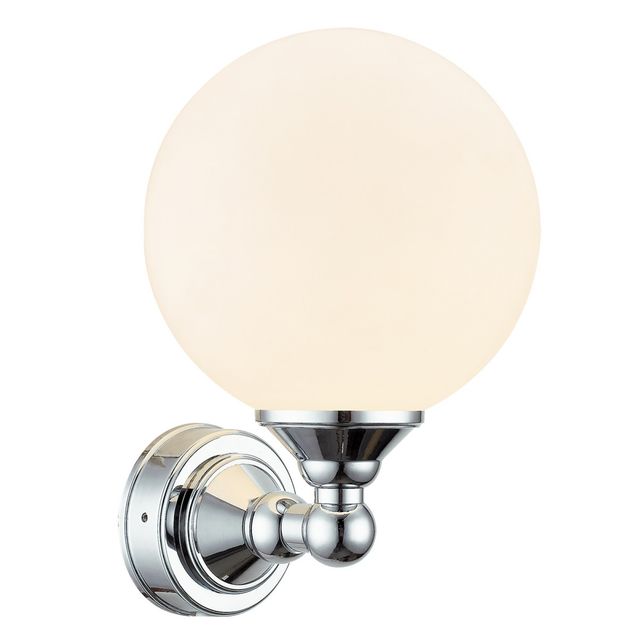 Seinävalaisin Lugano IP44 120x150x200 mm kromi/valkoinen