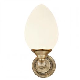 Seinävalaisin Luigi IP44 110x145x235 mm antiikkimessinki/valkoinen