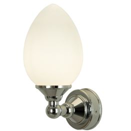 Seinävalaisin Luigi IP44 110x145x235 mm kromi/valkoinen