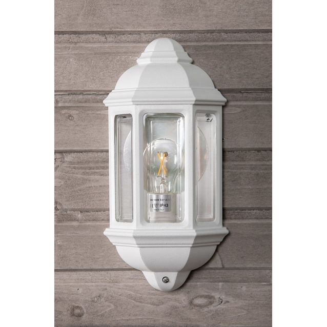 Seinävalaisin Noor Genova, 360x96x180mm, valkoinen