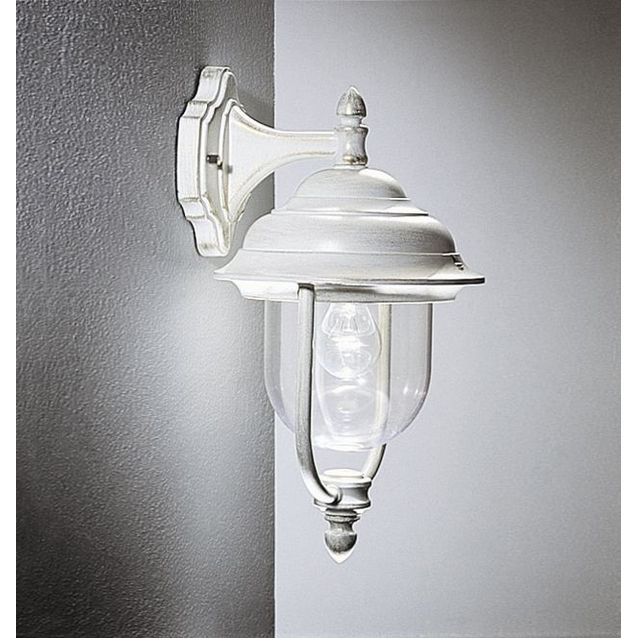 Seinävalaisin Noor Kello, 430x260x240mm, alasuunta, valkoinen/kulta