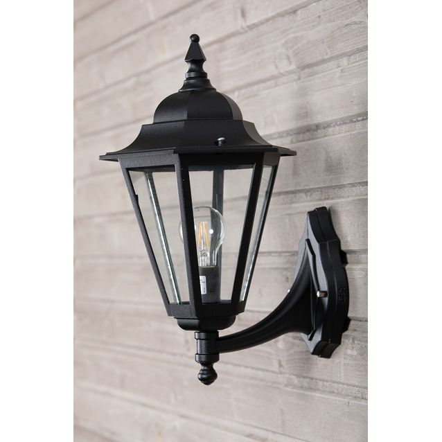 Seinävalaisin Noor Milano, 459x240x312mm, alakiinnitys, musta