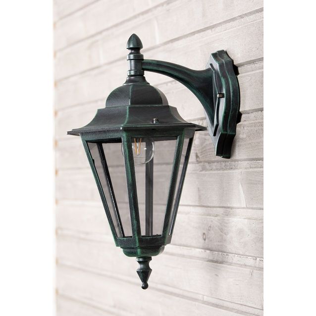 Seinävalaisin Noor Milano, 459x240x312mm, yläkiinnitys, vihertävä musta