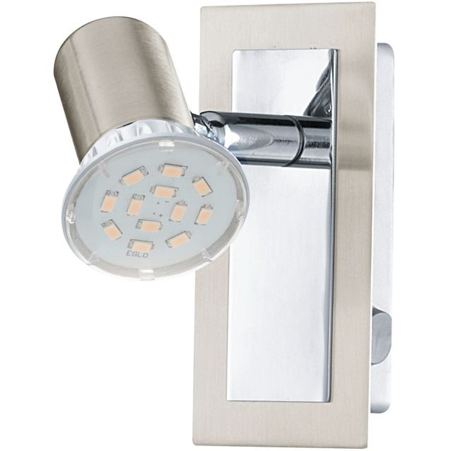 LED-seinävalaisin Rottelo 120x60 mm harjattu teräs/kromi