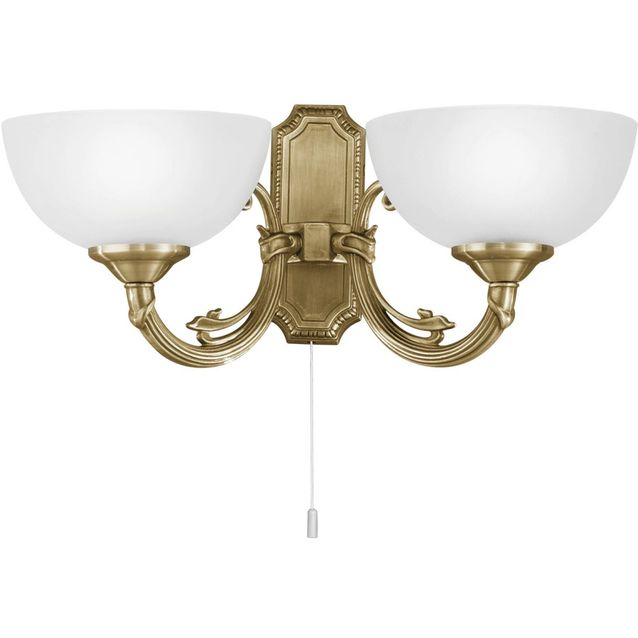 Seinävalaisin Savoy 2-osainen 410x210x160 mm pronssi/valkoinen