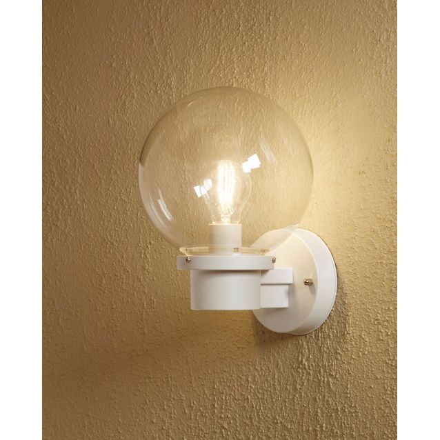 Seinävalaisin 7322-250 Nemi valkoinen yläsuunta hämäräkytkimellä