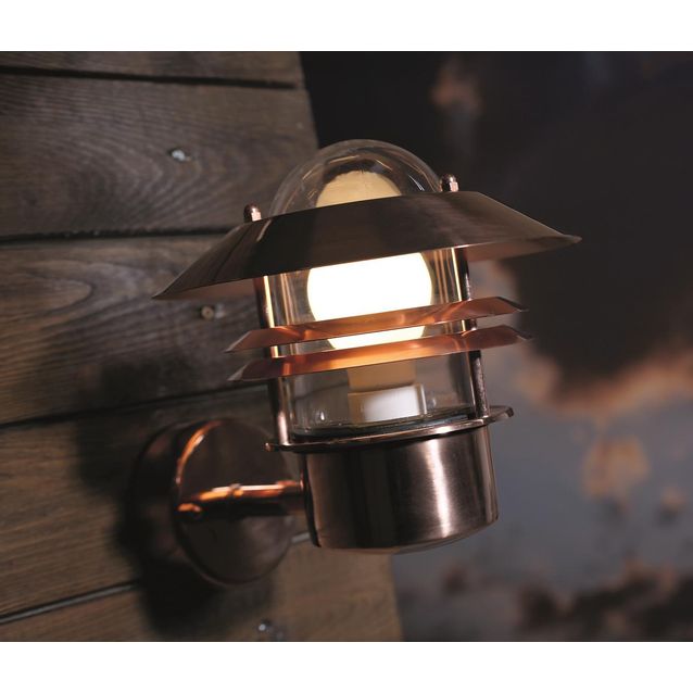 Seinävalaisin Blokhus 220x250x230 mm yläsuunta kupari