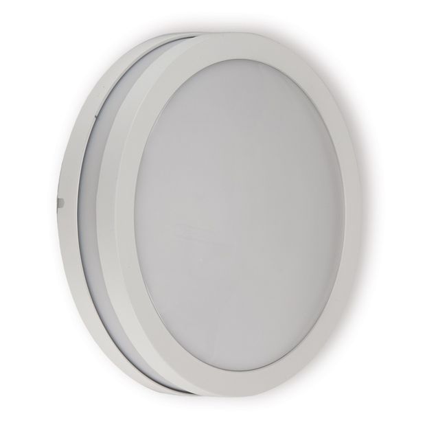 Seinävalaisin Ensto Lumia AVN260 60W Ø260x95 mm E27 IP54 valkoinen