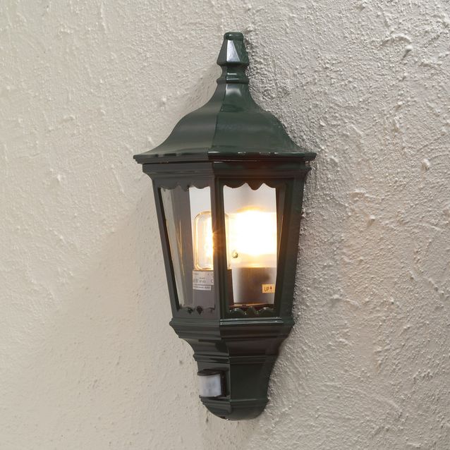 Seinävalaisin Firenze 7230-600 250x160x495 mm liiketunnistimella vihreä