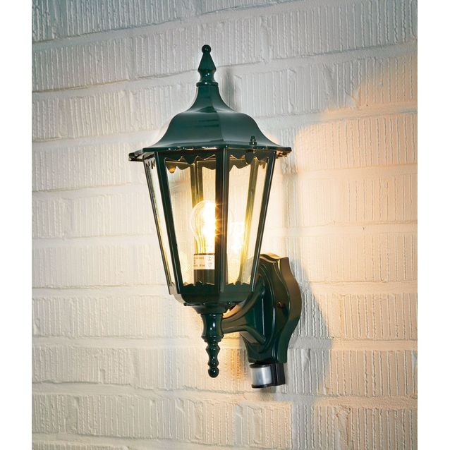 Seinävalaisin Firenze 7236-600 220x290x480 mm yläsuunta liiketunnistimella vihreä