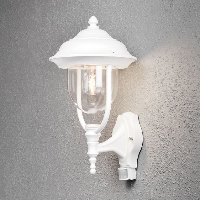 Seinävalaisin Parma 7235-250 240x290x480 mm liiketunnistimella valkoinen