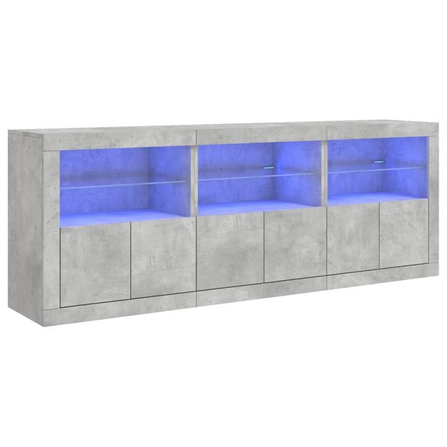 Senkki LED-valoilla betoninharmaa 181,5x37x67 cm (09005)
