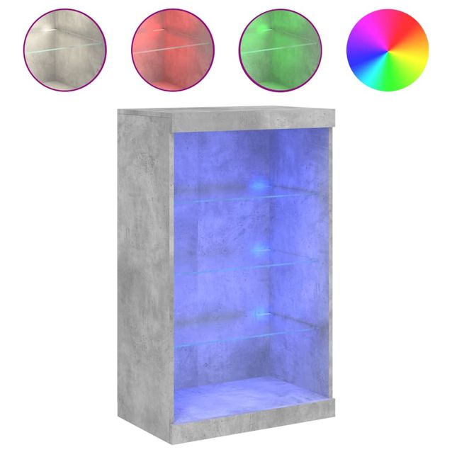 Senkki LED-valoilla betoninharmaa 60,5x37x100 cm (36710)