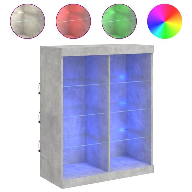 Senkki LED-valoilla betoninharmaa 81x37x100 cm (36717)