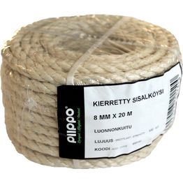 Sisalköysi Piippo kierretty minikieppi 8mm x 20m