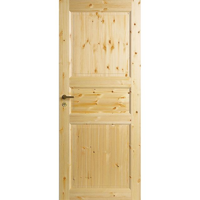 Perinteinen 3-peilinen mäntyovi Swedoor Tradition 51 lakattu puunvärinen mökin ovena