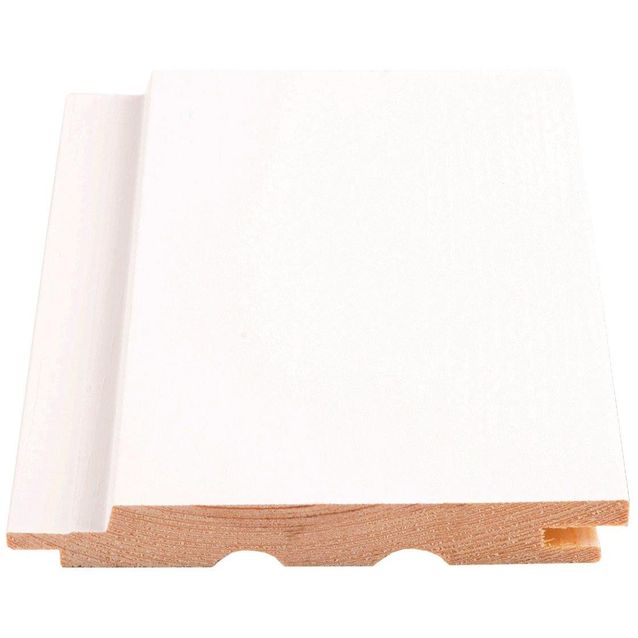 Sisustuspaneeli Maler STS-3 PN, 14x120x2100mm, Sj mänty, ympäripontattu, maalattu, valkoinen