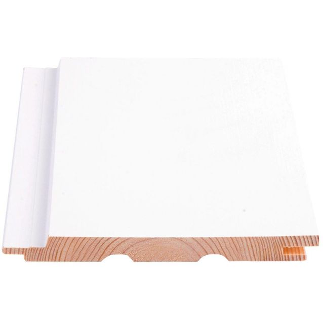 Sisustuspaneeli Maler STS-3 PN, 14x145x2100mm, Sj mänty, ympäripontattu, maalattu, lumi