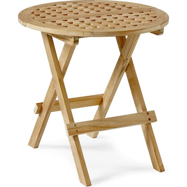 Sivupöytä Kreta taitettava Ø50cm tiikki